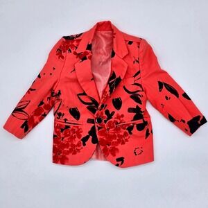 Baby Toddler Girl Coral Floral Print Blazer -First Step- Size 6-12 Months